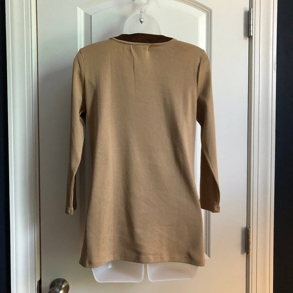 NWT! Lauren Ralph Lauren Petite Classic Camel Top - Picture 5 of 8